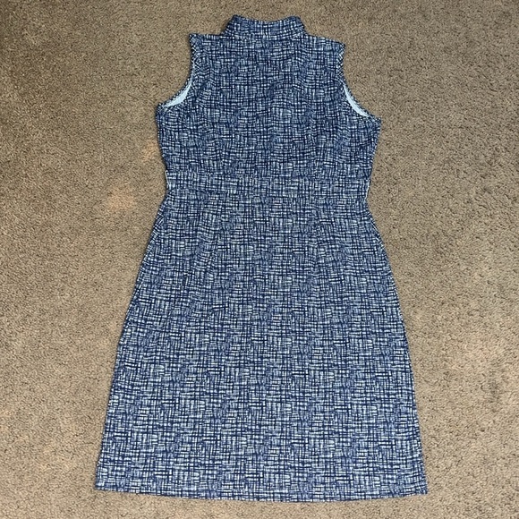 J. McLaughlin Dolly Sleeveless Collared Button Front Dress Blue Windowpane M - Picture 5 of 7